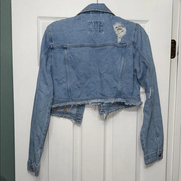 Forever 21 Blue Denim Cropped Jacket - Picture 3 of 3